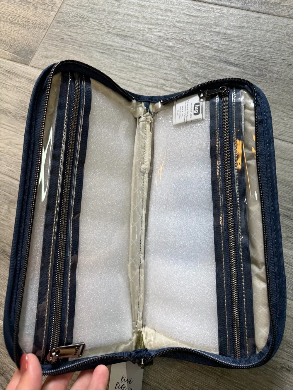 lug Navy and Mint Zip Pouch